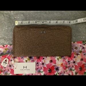 ‘Halston’ Madeline zip around wallet blush crinkle